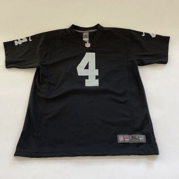 NIKE Raiders Jersey Derek Carr Youth XL 18/20 Black On Field Home Las Vegas NFL - Picture 1 of 11